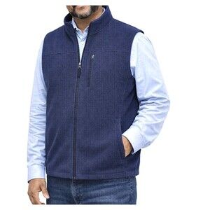 TIOGA TERRITORY Men’s Fleece Vest Blue Full Zip And Pockets